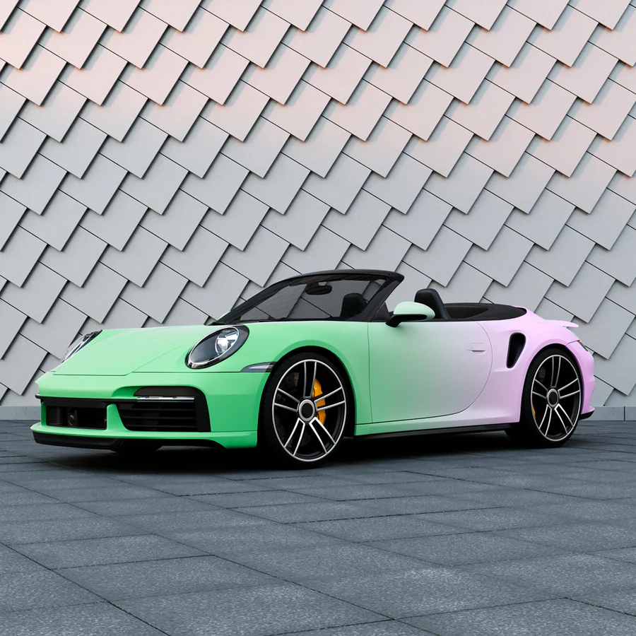 Purple to Green Gradient Custom Printed Vinyl Wrap - Image 8