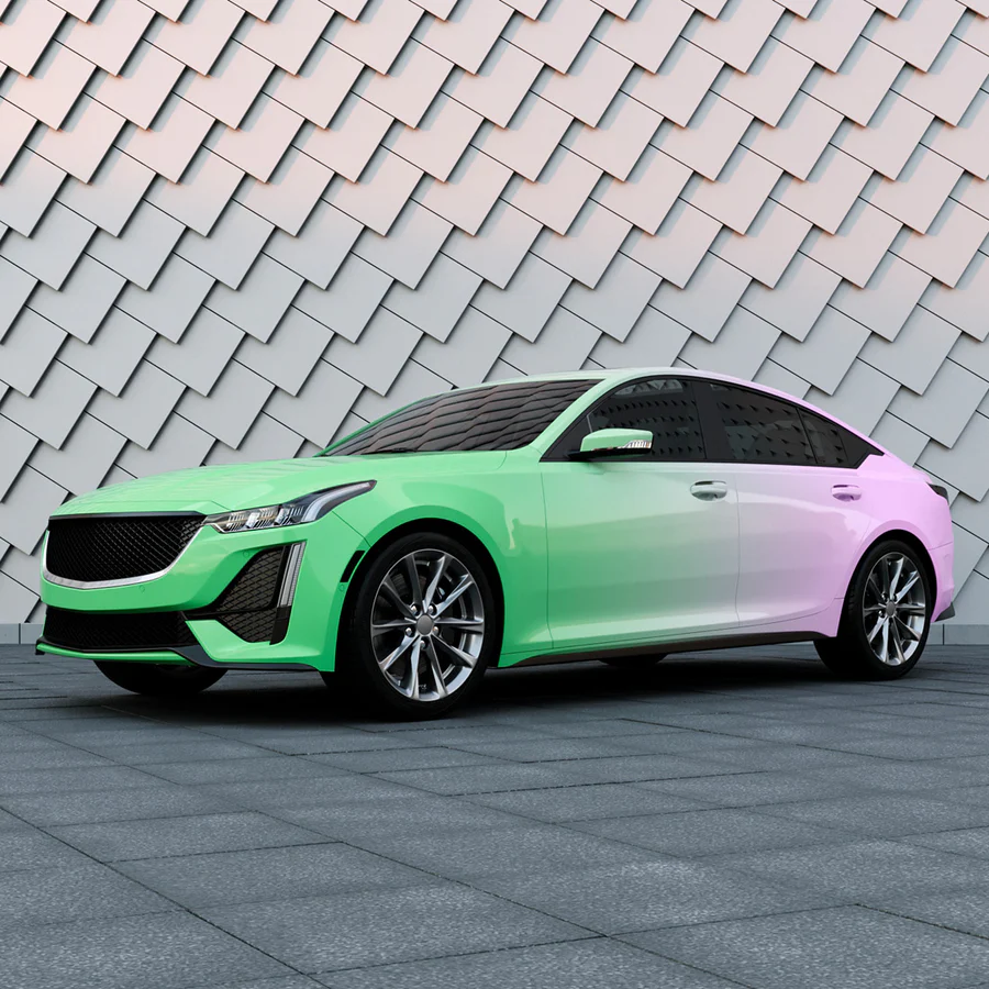 Purple to Green Gradient Custom Printed Vinyl Wrap - Image 2