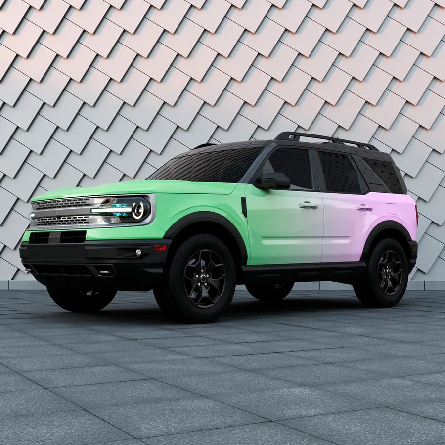Purple to Green Gradient Custom Printed Vinyl Wrap - Image 3