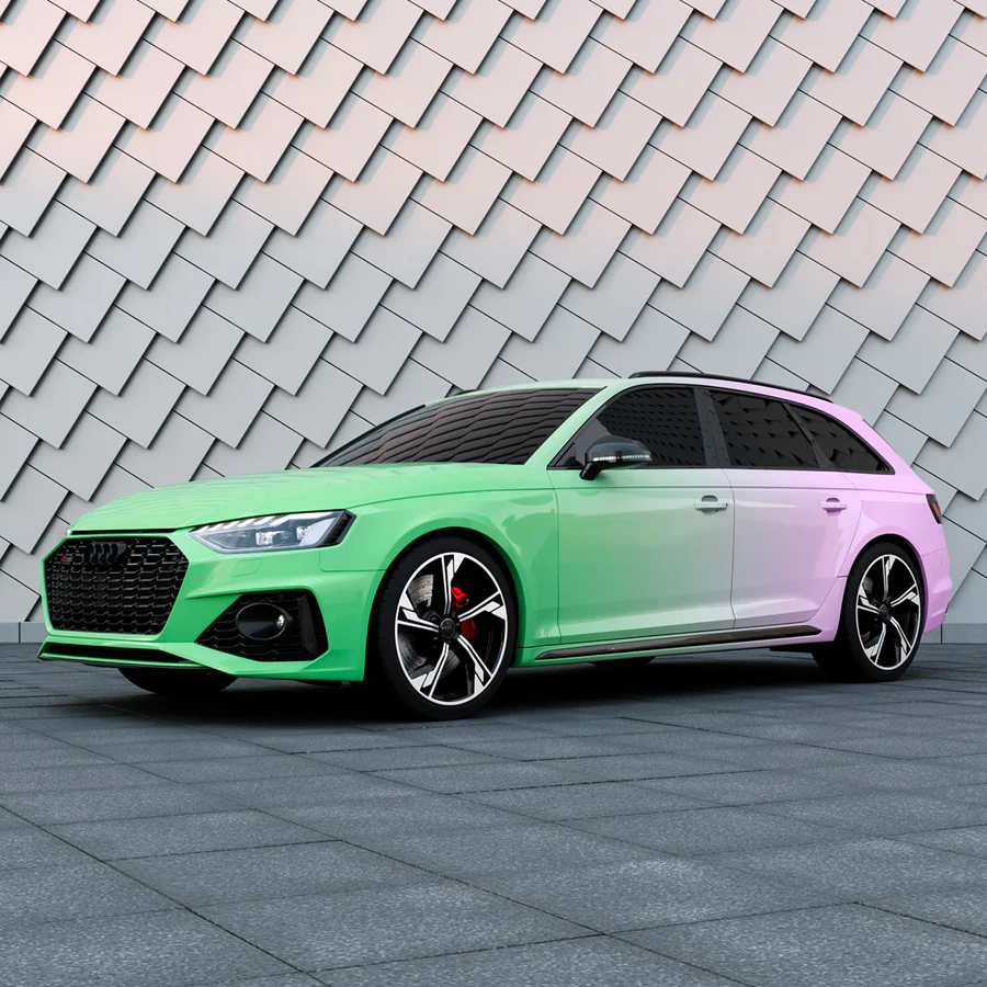 Purple to Green Gradient Custom Printed Vinyl Wrap - Image 4