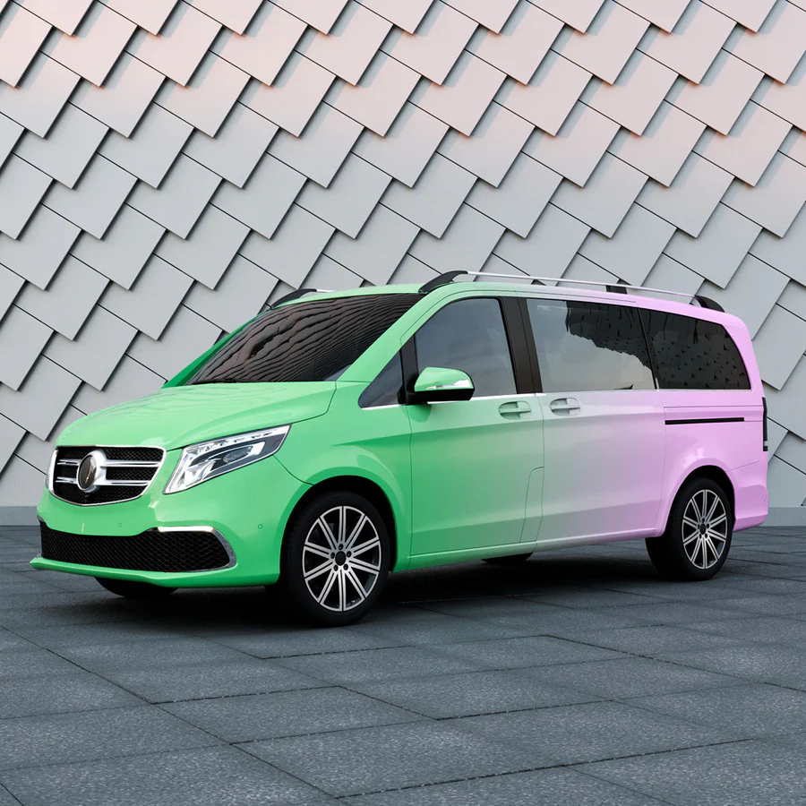 Purple to Green Gradient Custom Printed Vinyl Wrap - Image 5