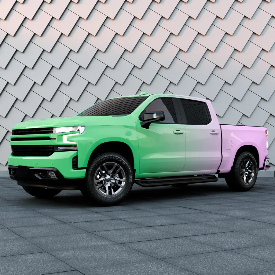 Purple to Green Gradient Custom Printed Vinyl Wrap - Image 6